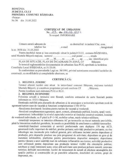 Teren de 1000 mp, în Băișoara