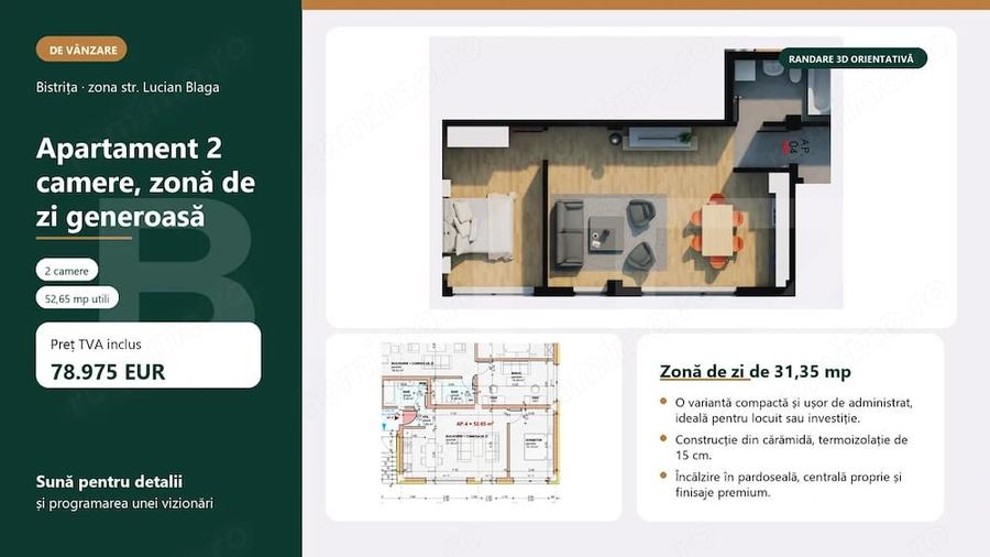Apartament 2 camere, bloc nou, zona Giulia - 3