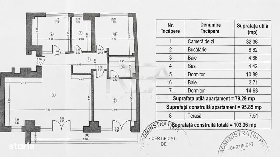 Apartament cu 3 camere decomandat în P-ța Victoriei