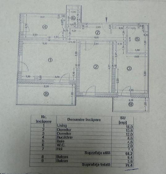 Apartament cu 3 camere decomandat în Berceni