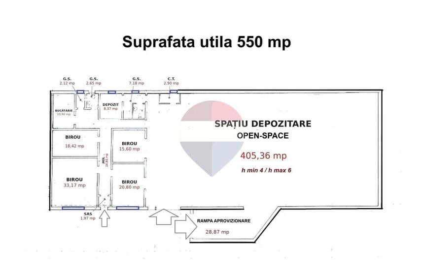 Spațiu industrial, de 550 mp, în Uzina 2