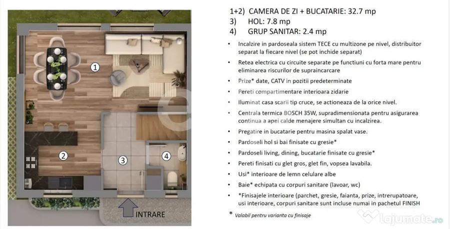 Casă cu 4 camere cu Teren 150 Mp în Central