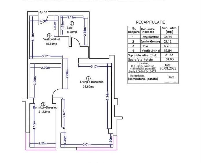 Apartament cu 2 camere decomandat în Aviației