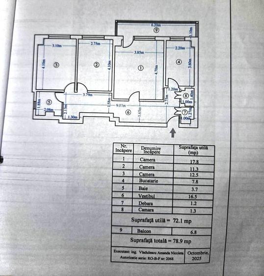 Apartament cu 3 camere decomandat în Apărătorii Patriei