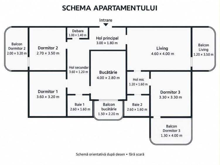 Apartament cu 4 camere decomandat în Turnișor