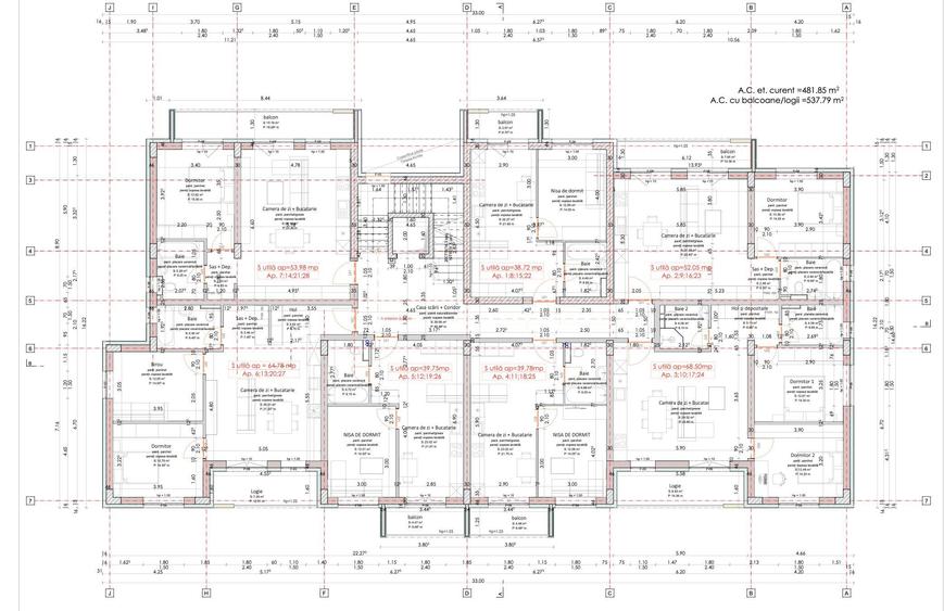 Apartament cu 3 camere decomandat în Central