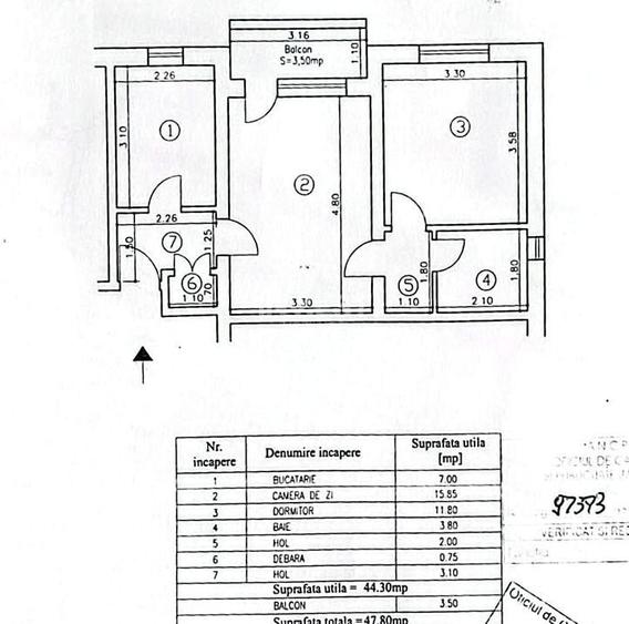 Apartament 2 camere-Tatarasi-str Ciurchi-48 mp - 1