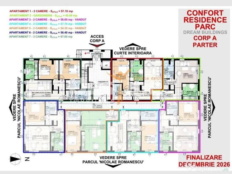 Apartament cu 2 camere decomandat în Central
