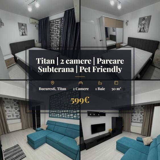 Apartament cu 2 camere decomandat, mobilat în Titan