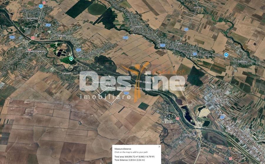 Teren Construcții intravilan de 670000 mp, în Adunații-Copăceni