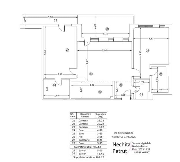 Apartament cu 3 camere în Pipera