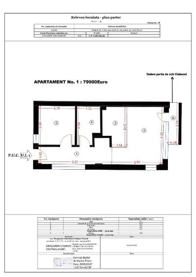 Apartament cu 2 camere semidecomandat în Clăbucet