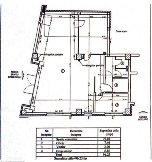 Spațiu comercial, de 96 mp, în Central