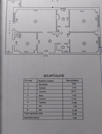 Apartament cu 3 camere decomandat, mobilat în Dorobanți