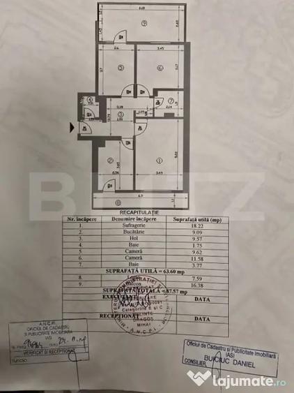 Apartament 4 camere, 63.80 mp, renovat complet, zona Garii - 1