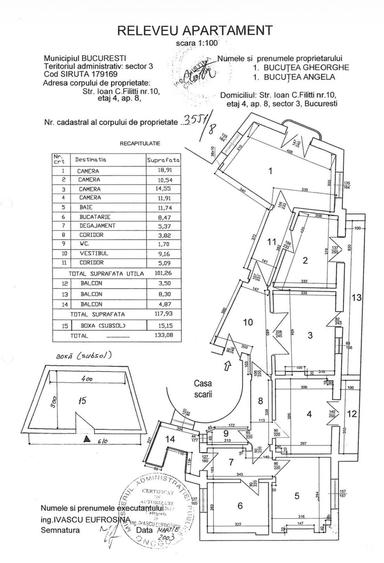 Apartament cu 4 camere decomandat în Centrul Istoric