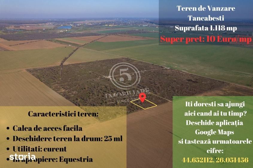 Teren de 1118 mp, în Snagov