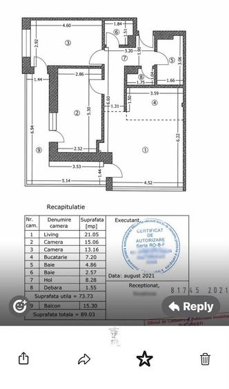 Apartament cu 3 camere decomandat, mobilat în Titan
