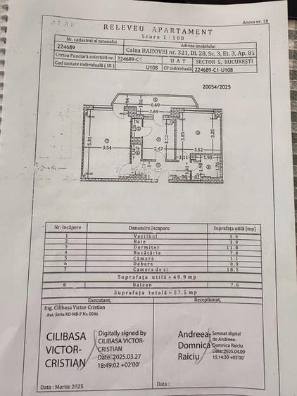 Apartament cu 2 camere decomandat în Rahova