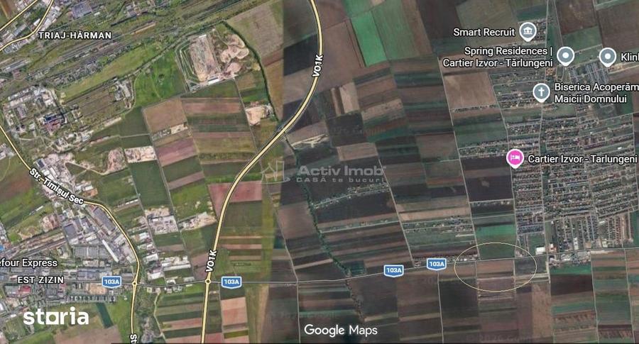 Teren de 9000 mp, în Est