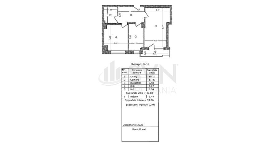 Apartament cu 2 camere semidecomandat în Chibrit