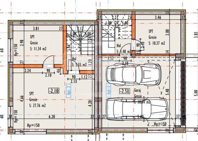 Duplex cu 4 camere cu Canalizare în Dâmbul Rotund
