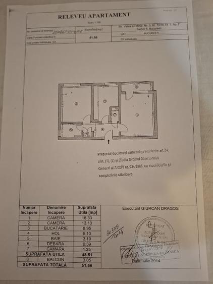 Apartament cu 2 camere decomandat în Drumul Taberei
