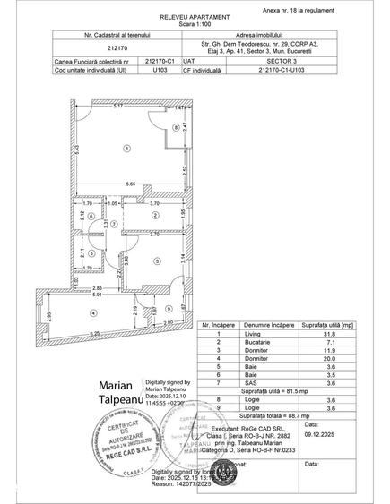 Apartament cu 3 camere în Centrul Civic