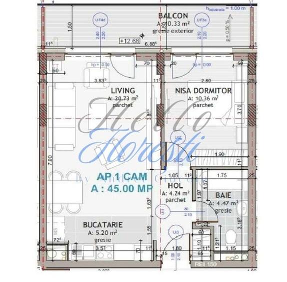 Apartament cu 2 camere semidecomandat în Florești — fotografia 3