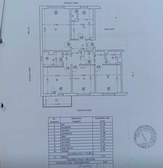 Apartament cu 4 camere decomandat în Central