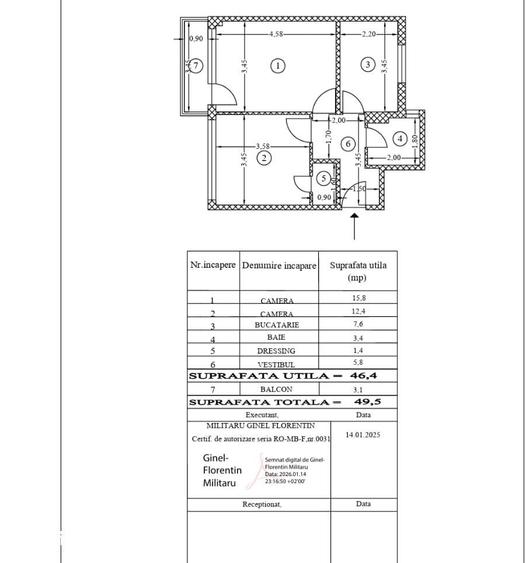 Apartament cu 2 camere decomandat în Giurgiului