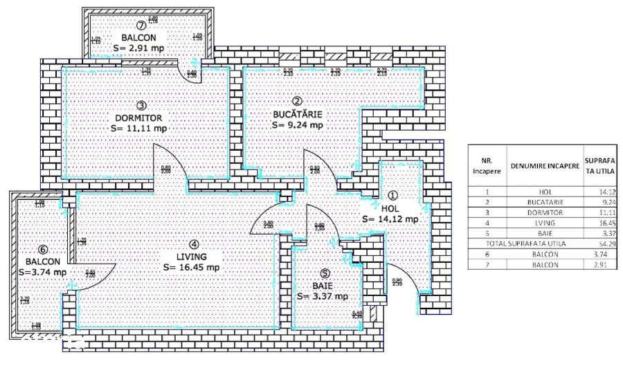 Apartament cu 2 camere în Orașul Nou