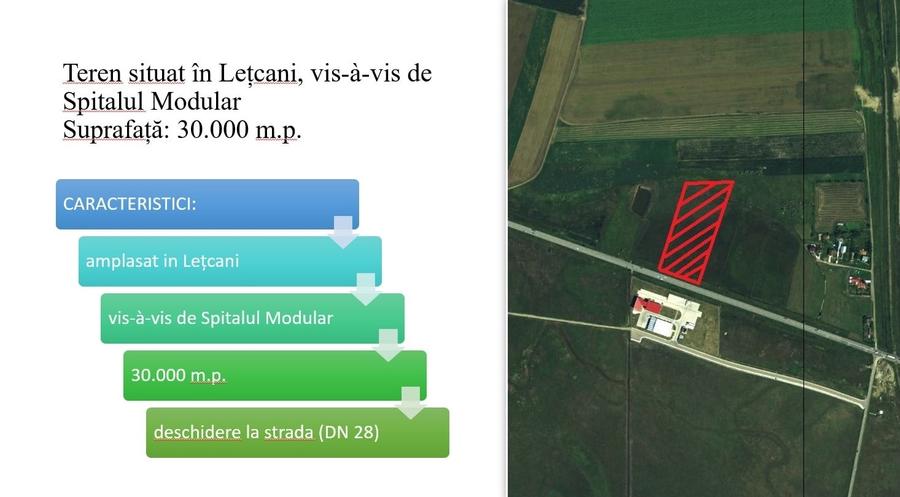 Teren agricol extravilan de 30000 mp, în Lețcani