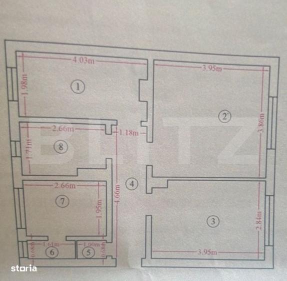 Apartament cu 3 camere decomandat în Horpaz