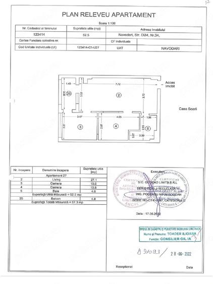 Apartament cu 3 camere semidecomandat în Nord