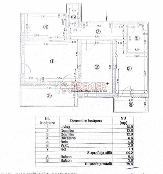 Apartament cu 3 camere decomandat în Brâncoveanu