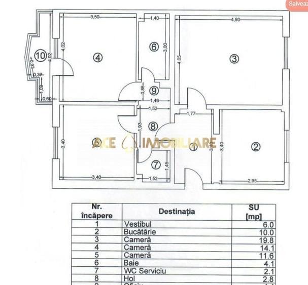3 Camere de inchiriat | Cotroceni | 2 Bai | Parcare Inclusa | 75MP - 8