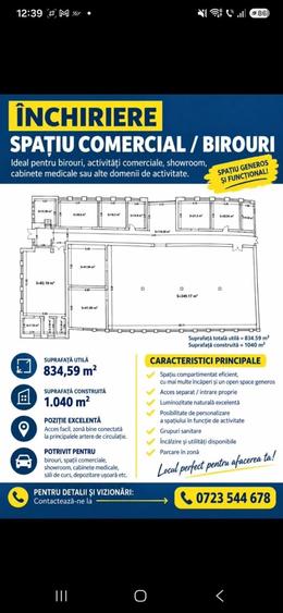 Spațiu comercial, de 895 mp, în Exterior Vest