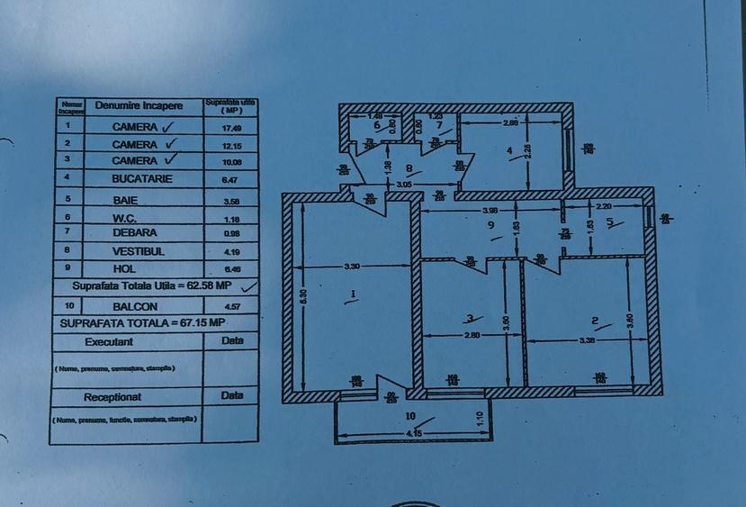 Apartament cu 3 camere semidecomandat în Titan