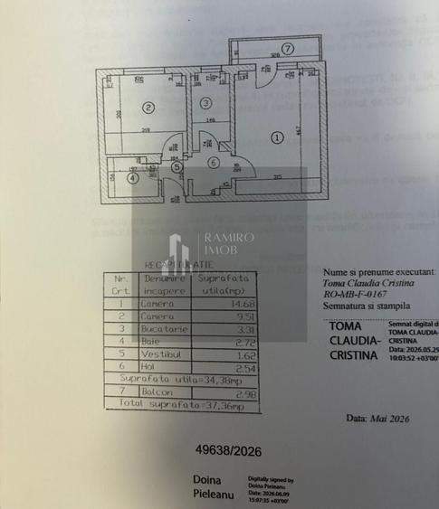Apartament cu 2 camere decomandat, mobilat în Berceni