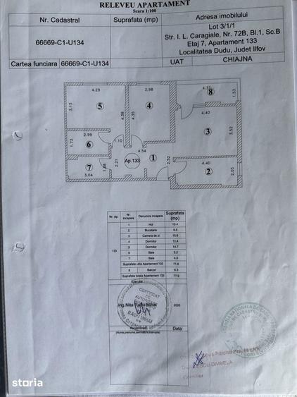 Apartament cu 3 camere în Chiajna