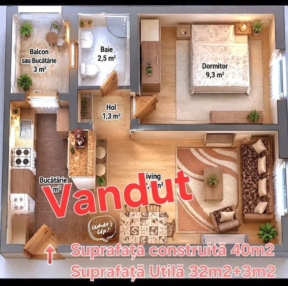 Apartament cu 2 camere semidecomandat în Kogălniceanu