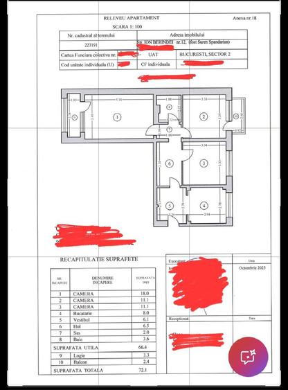 Apartament cu 3 camere decomandat în Doamna Ghica