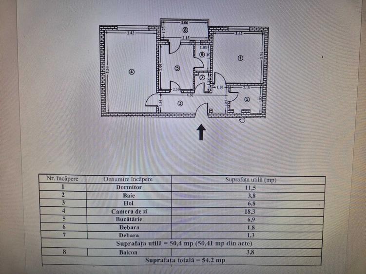 Apartament cu 2 camere decomandat în Central