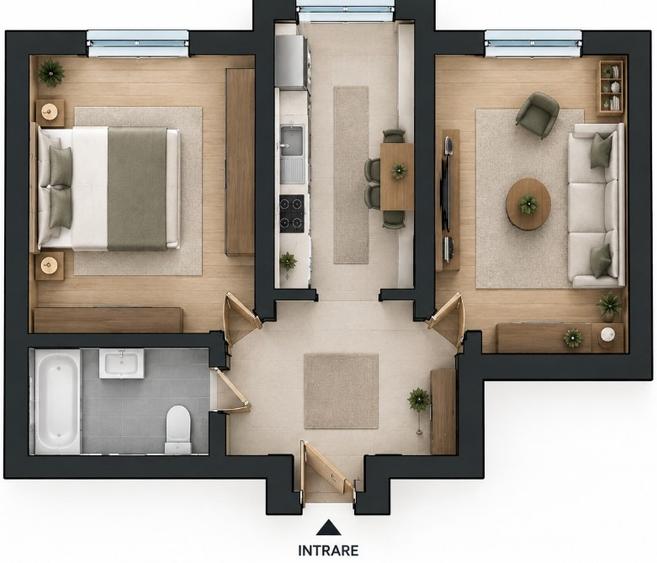 Apartament cu 2 camere decomandat în Tineretului