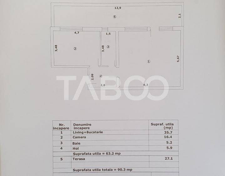 Apartament cu 2 camere decomandat în Făgăraș