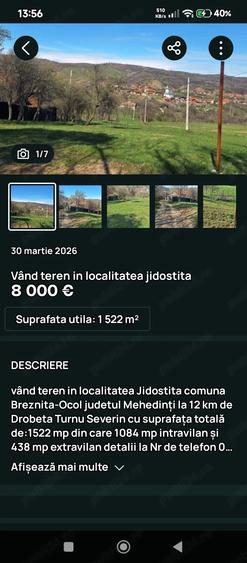 Teren de 1522 mp, în Jidoștița