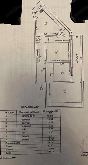 Apartament cu 3 camere decomandat în Nicolina