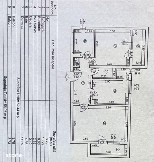 Apartament cu 2 camere în Mircea-Vodă