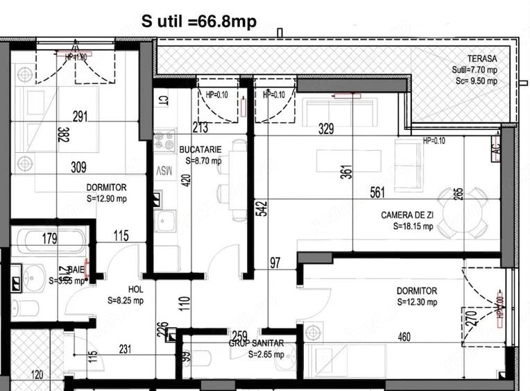 Apartament cu 3 camere decomandat în Nord